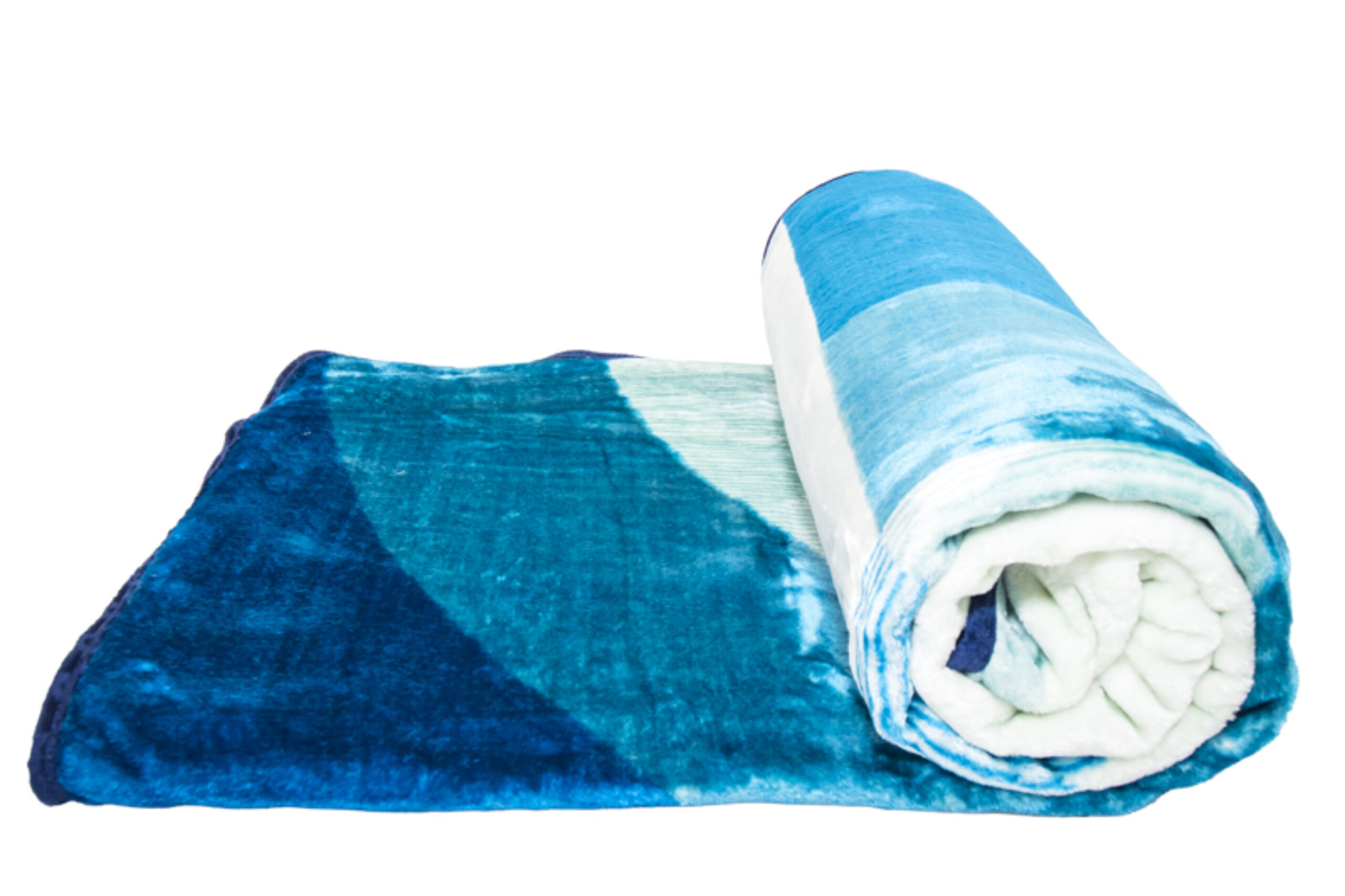 Blue Cubism 1Ply Silver Mink Blanket - Image 3