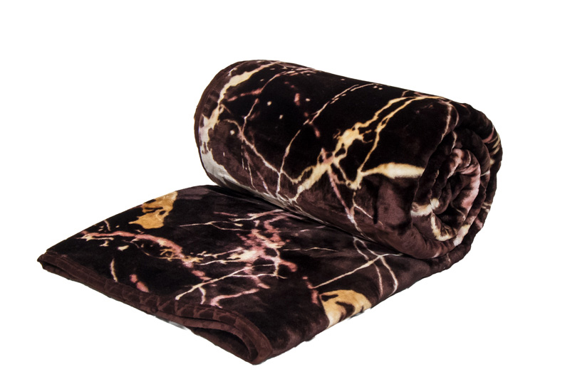 Chocolate and Gold Marbling 1Ply Gold Mink Blanket - Image 2