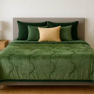 Loden Frost 3Ply Quilted Mink Blanket