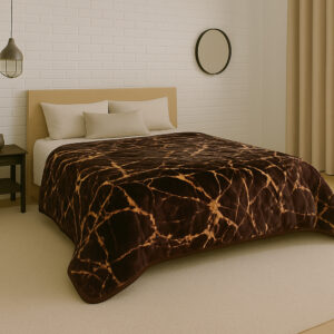 Chocolate and Gold Marbling 1Ply Gold Mink Blanket