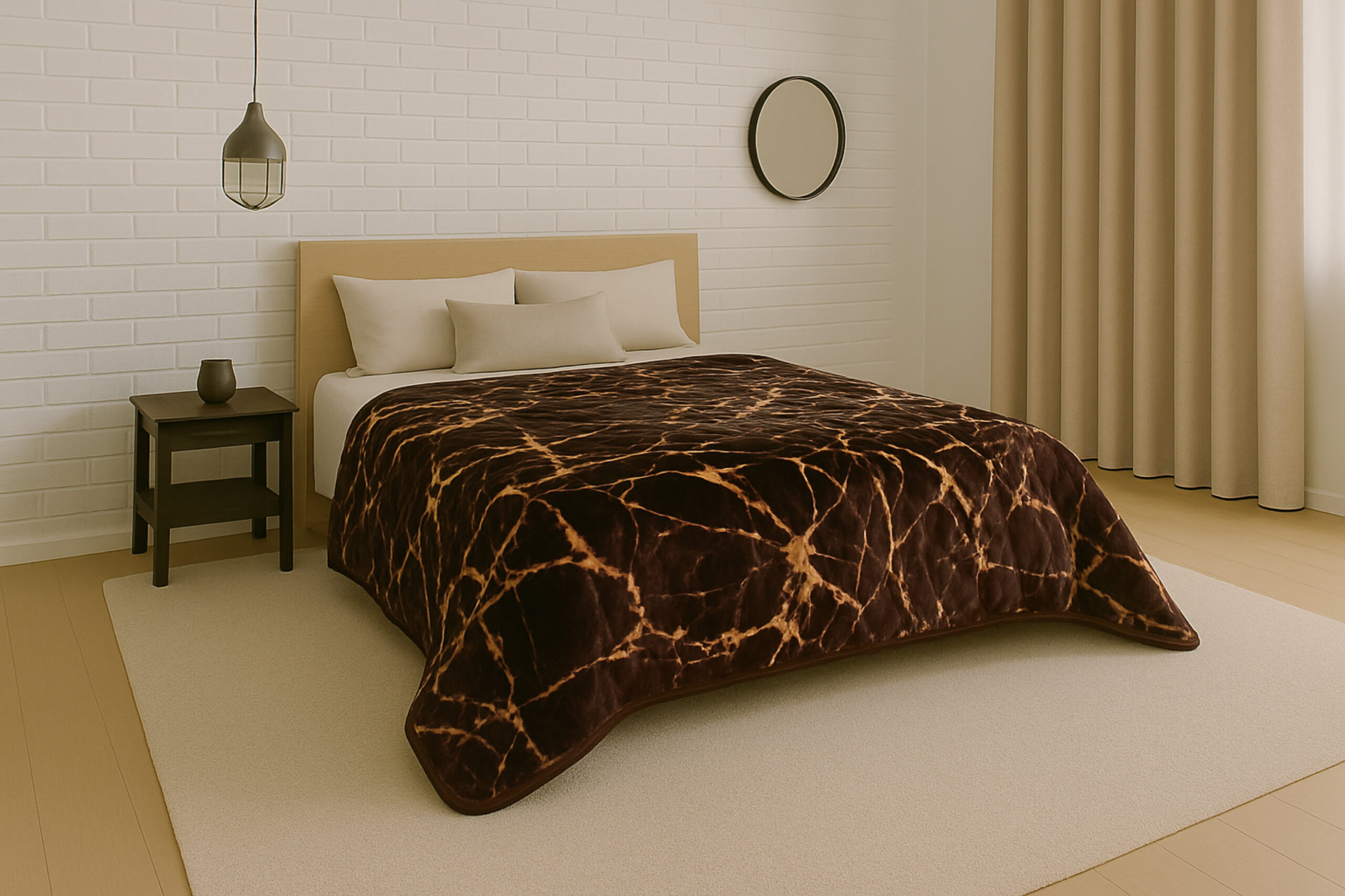 Chocolate and Gold Marbling 1Ply Gold Mink Blanket