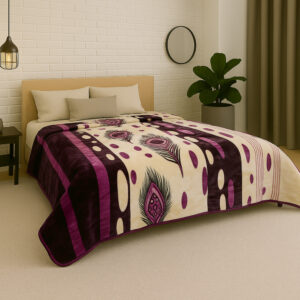 Grape Feathers 1Ply Gold Mink Blanket