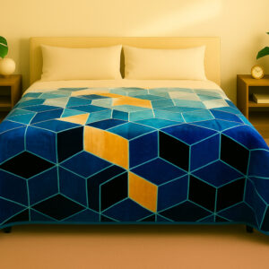 Teal Frank Lloyd Wright 1Ply Silver Mink Blanket