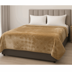 1Ply Silver Embossed Solid Mink Blanket - Queen