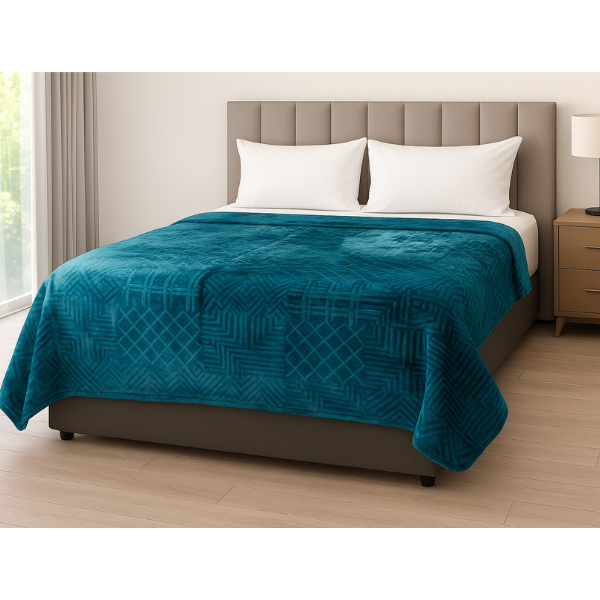 1Ply Silver Embossed Solid Mink Blanket - Queen - Image 13