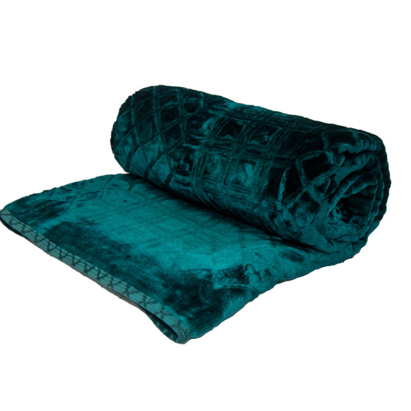 1Ply Silver Embossed Solid Mink Blanket - Queen - Image 11