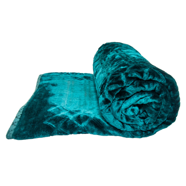 1Ply Silver Embossed Solid Mink Blanket - Queen - Image 12